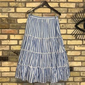 J Crew Salt water taffy tiered skirt Large NEW